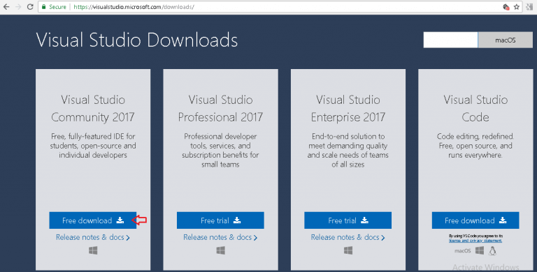 download visual studio 2017 enterprise vs professional