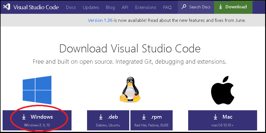 visual studio code install code