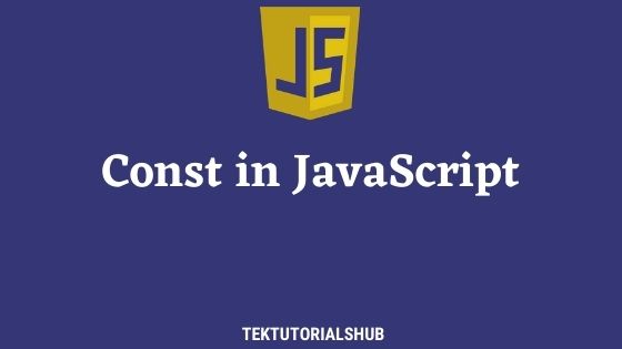 JavaScript Const - TekTutorialsHub